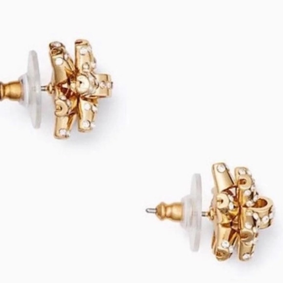 $58 Kate Spade Bourgeois Bow Stud Crystal Earrings - Picture 4 of 6